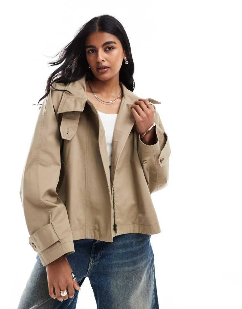 Trench Coat Asos Design Boyfriend Coat With Zip Pocket ASOS ASOS