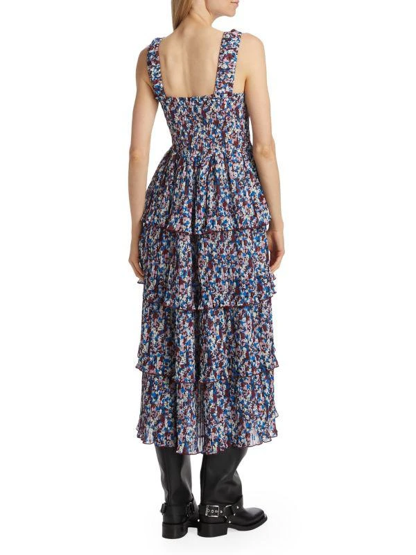 Ganni Tiered Georgette Midi-Dress 2