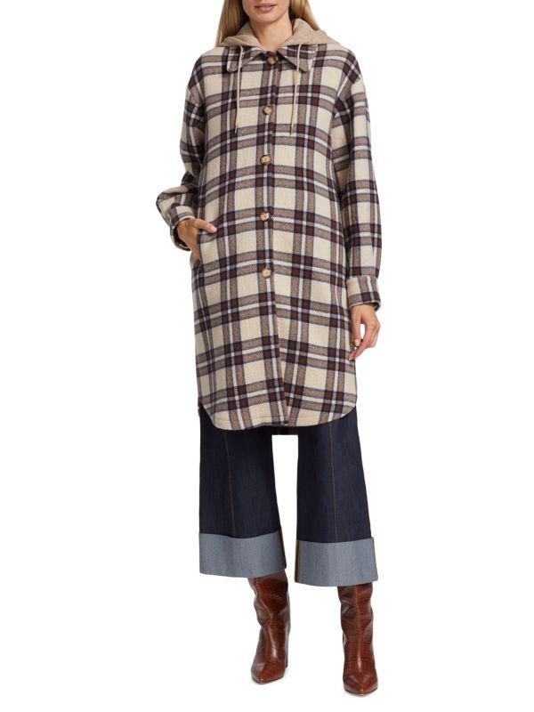 ba&sh Prago Wool-Blend Hooded Shacket