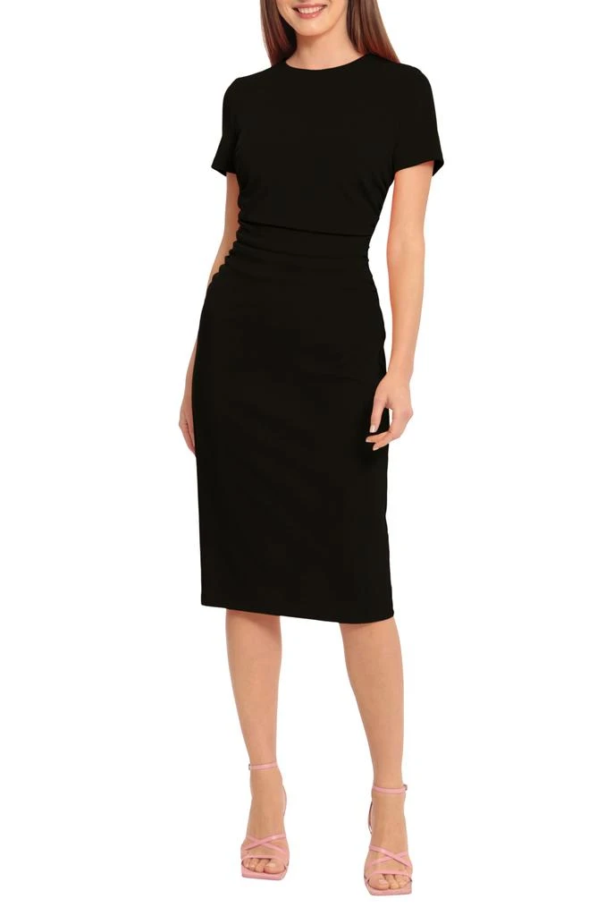 Maggy London Ruched Short Sleeve Midi Dress 1