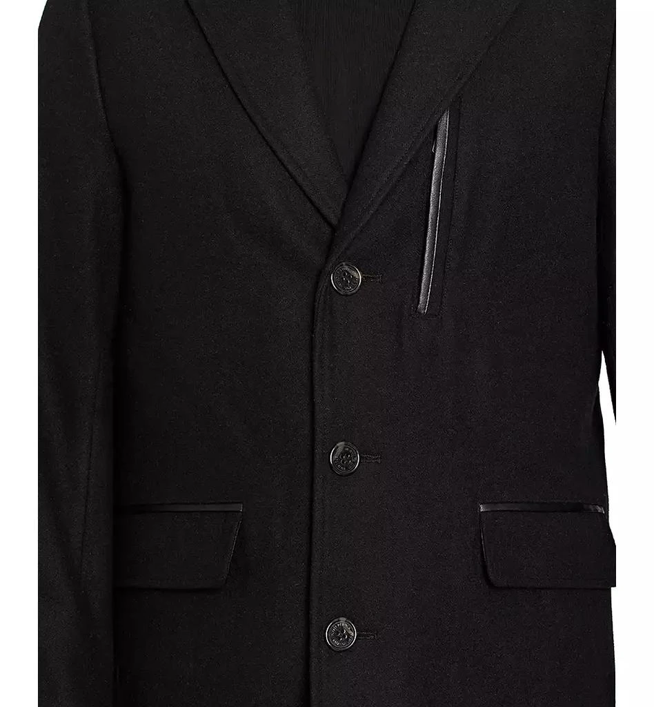 Sam Edelman Men's Coat with Faux-Leather Trim 4