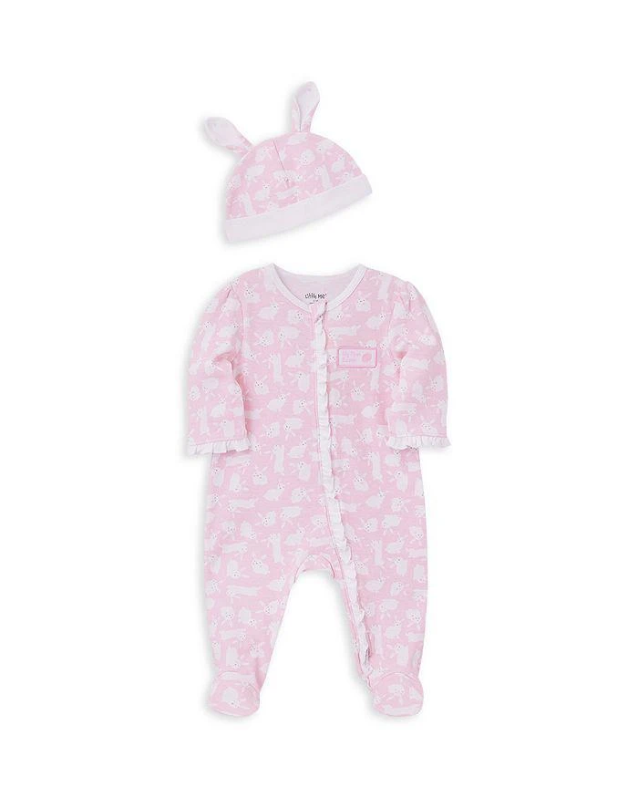 Little Me Girls' Bunny Cotton Footie & Hat Set - Baby 3