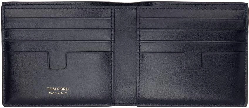 Tom Ford Blue Glossy Printed Croc Bifold Wallet 3