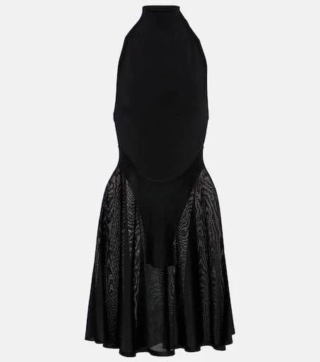 Alaïa Jersey and mesh minidress 1