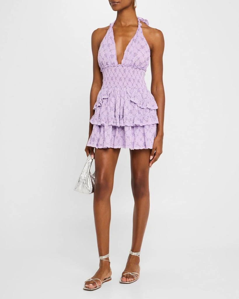 LOVESHACKFANCY Deanna Lilac Dreams Halter Mini Dress 2