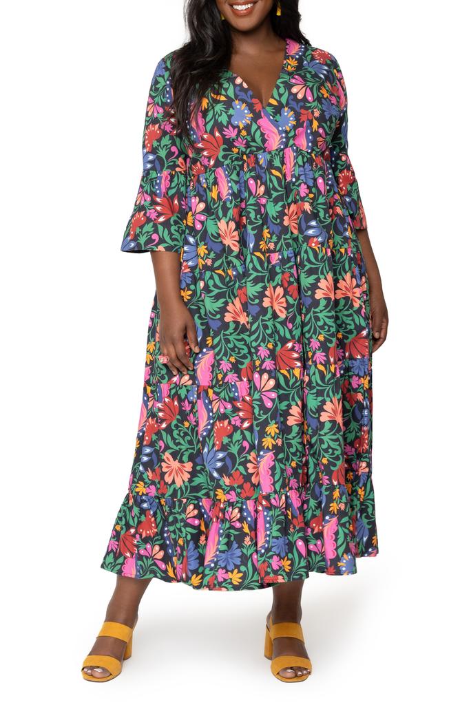 Leota Sariah Floral Print Ruffle Dress