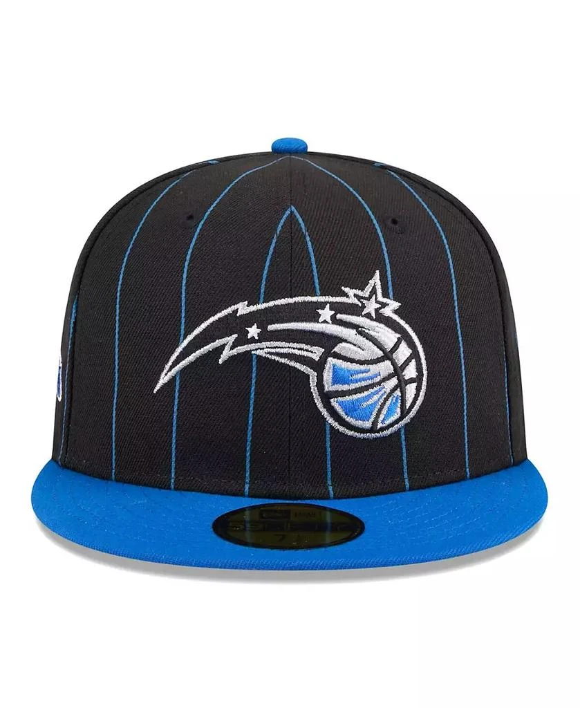 New Era Men's Black/Blue Orlando Magic Pinstripe Two-Tone 59Fifty Fitted Hat 4