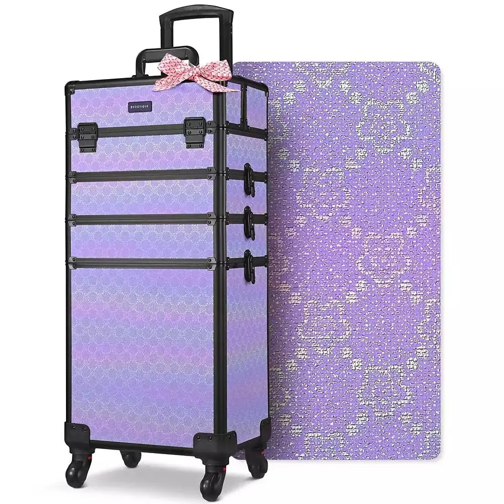 Byootique 4in1 Rolling Makeup Train Case Cosmetic Organizer Blush ForgetMeNot