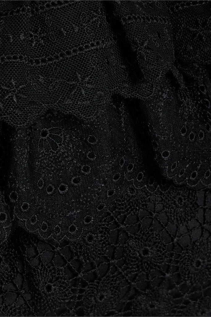 Saloni Honeycomb cropped ruffled lace top 4