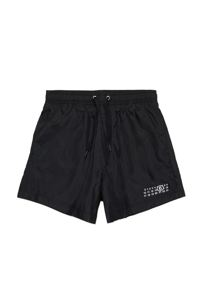 MM6 MM6 Maison Margiela Kids Numeric Printed Drawstring Swim Shorts 1