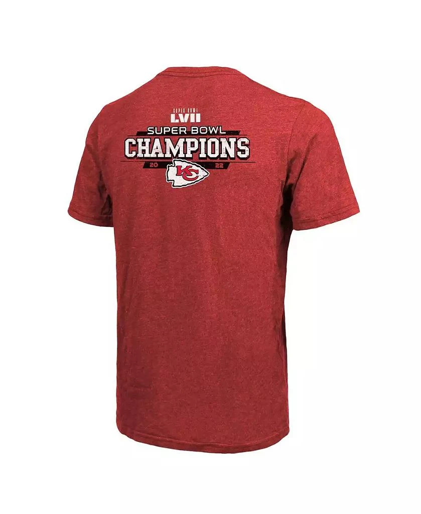Majestic Men's Threads Red Kansas City Chiefs Super Bowl LVII Champions Running Back Tri-Blend Pocket T-shirt 3