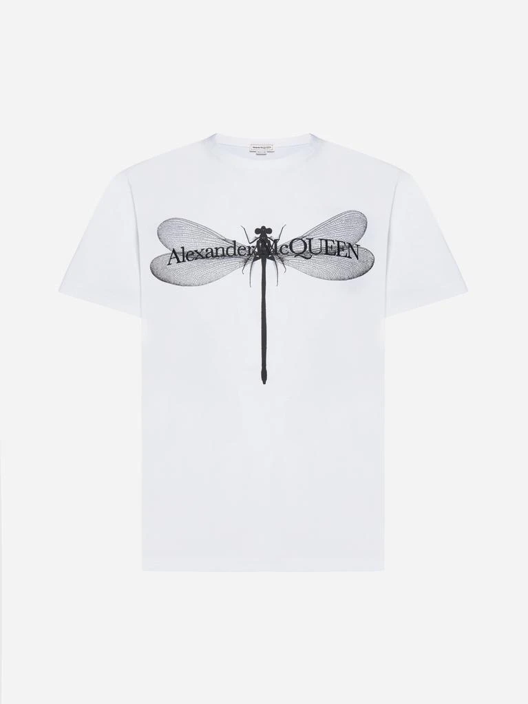 ALEXANDER MCQUEEN Logo and print cotton t-shirt 1