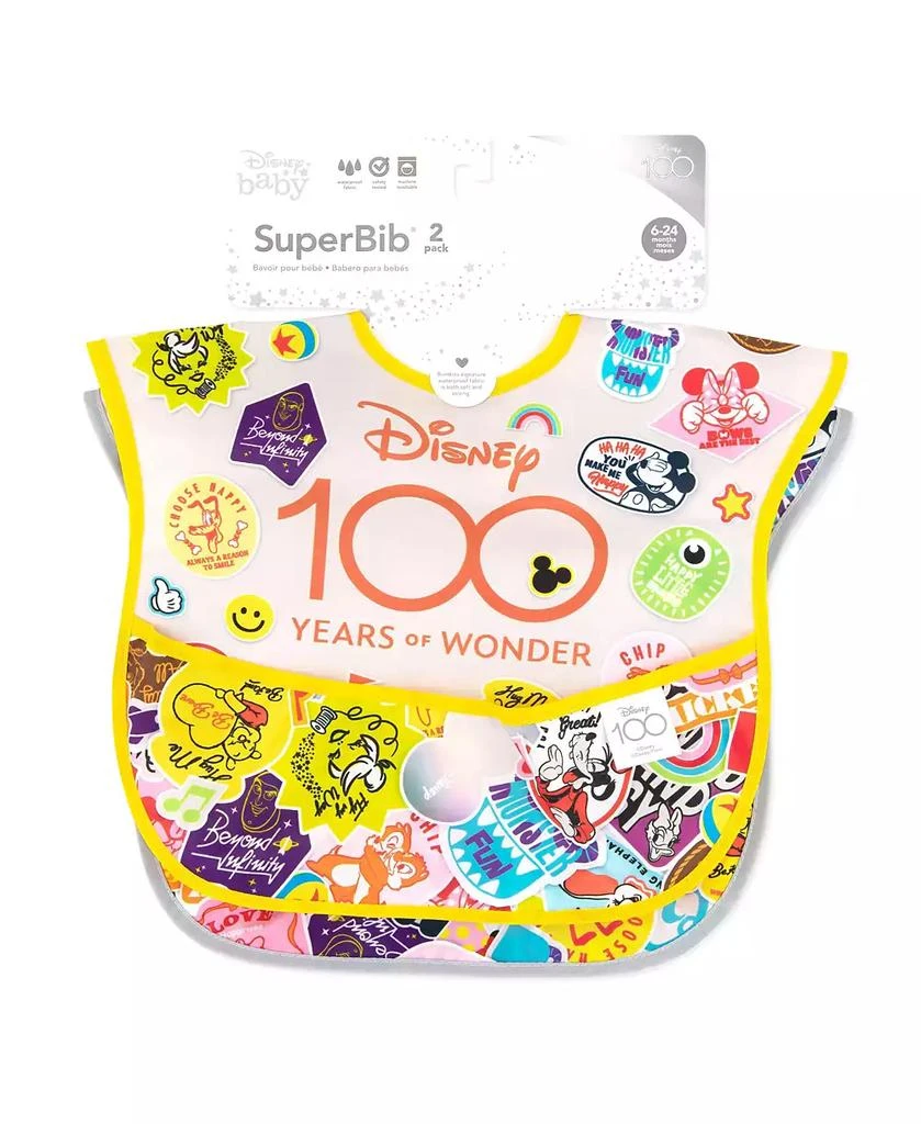 Bumkins Baby Disney 100 Happy Faces Super Bibs, Pack of 2 2