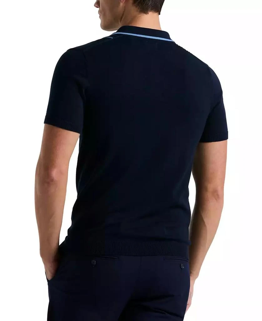 Perry Ellis Men's Short Sleeve Cotton Mesh Vertical Stripe Polo Shirt 2