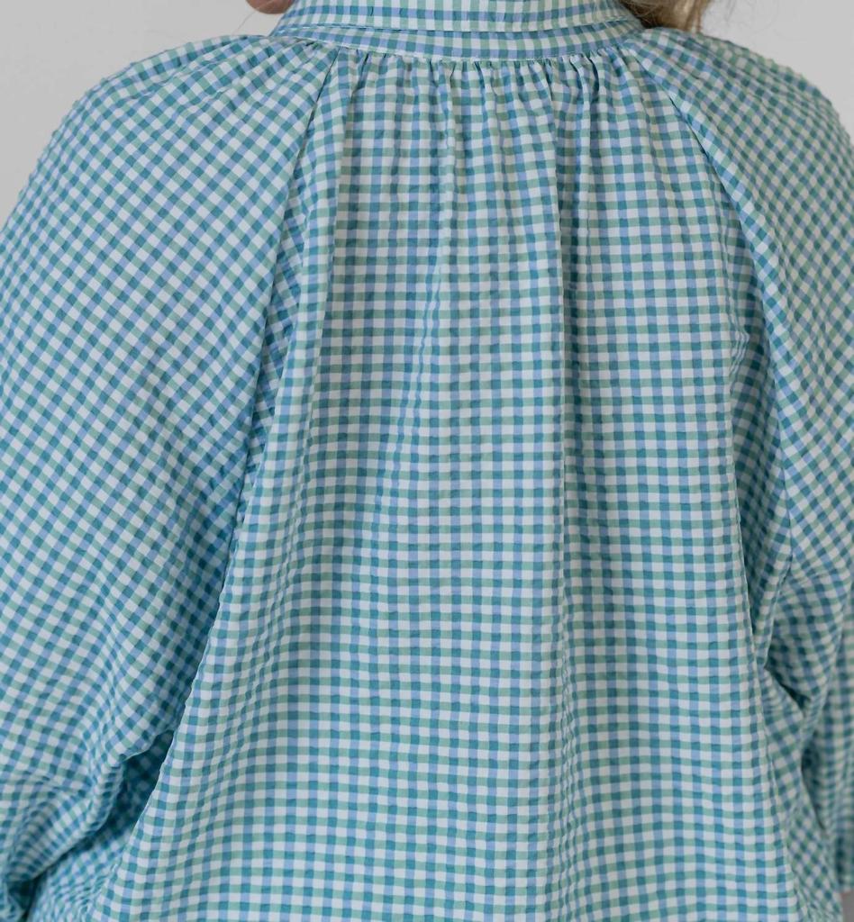 Finley Finley - Floaty Blouson-sleeve Seersucker Top