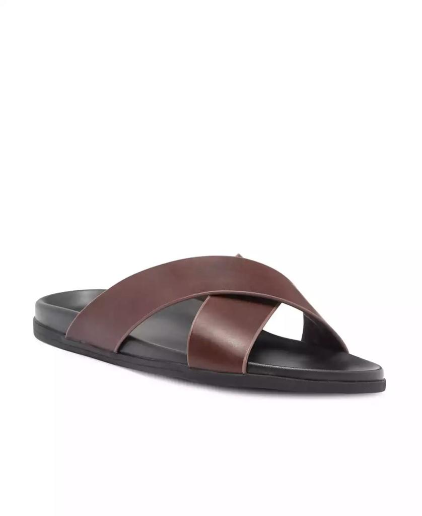 Blake McKay Men's Jake Dress Casual Cross-Strap Leather Slide Sandal