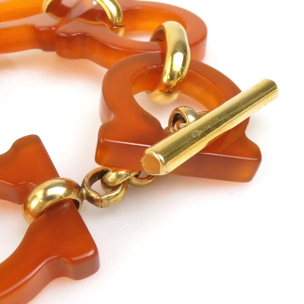 Salvatore Ferragamo Gancini gold Metal Plastic Charm Bracelet (Pre-Owned) 3