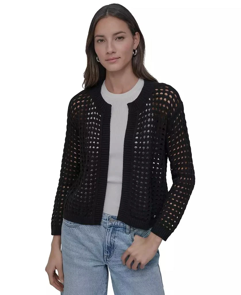 DKNY Petite Open-Stitch Cardigan 1