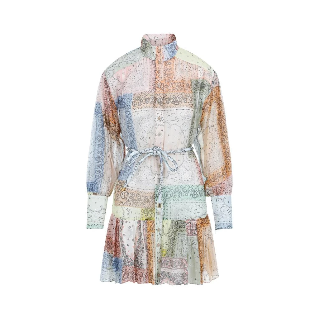 Zimmermann Bandana Print Matchmaker Lantern Cotton-Silk Mini Dress 2