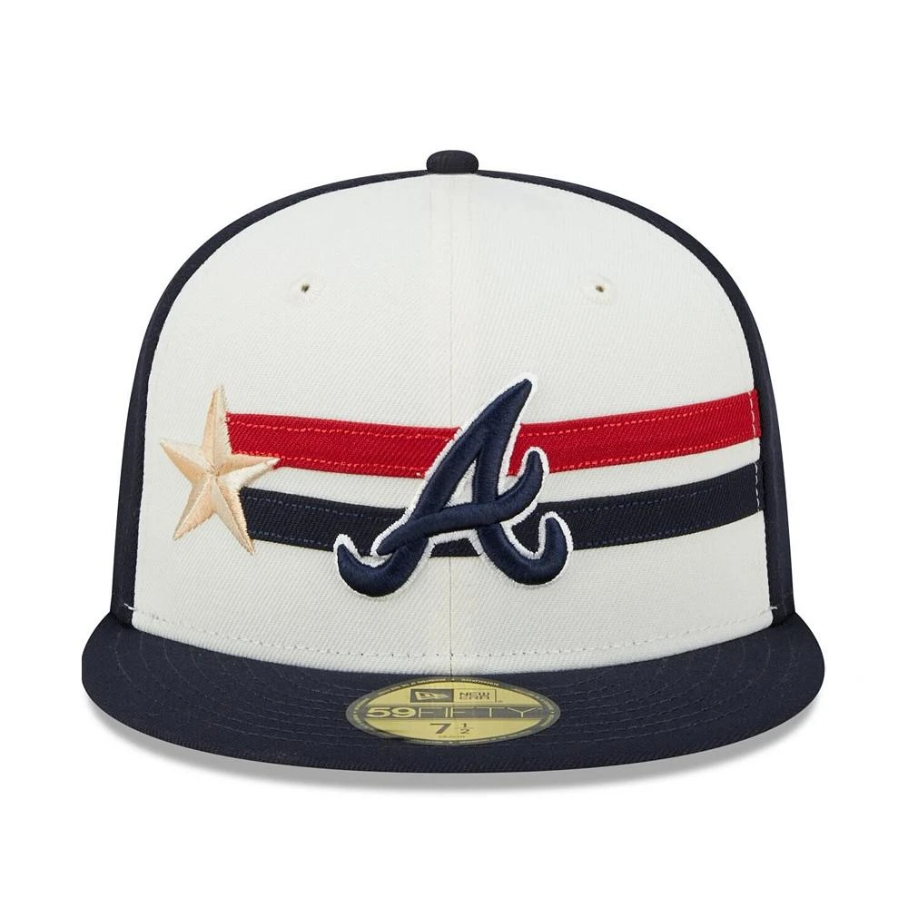 New Era Men's Cream/Navy Atlanta Braves 2024 MLB All-Star Game Workout 59FIFTY Fitted Hat 2