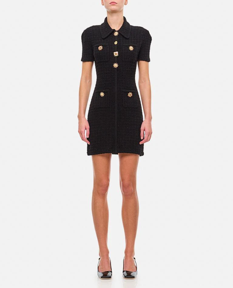 Self Portrait Black Jewel Button Knit Mini Dress 1