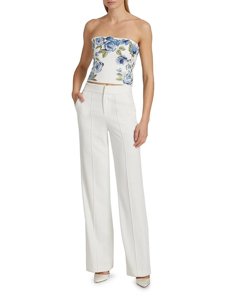 Alice + Olivia Cece Floral Embroidered Crop Top 2