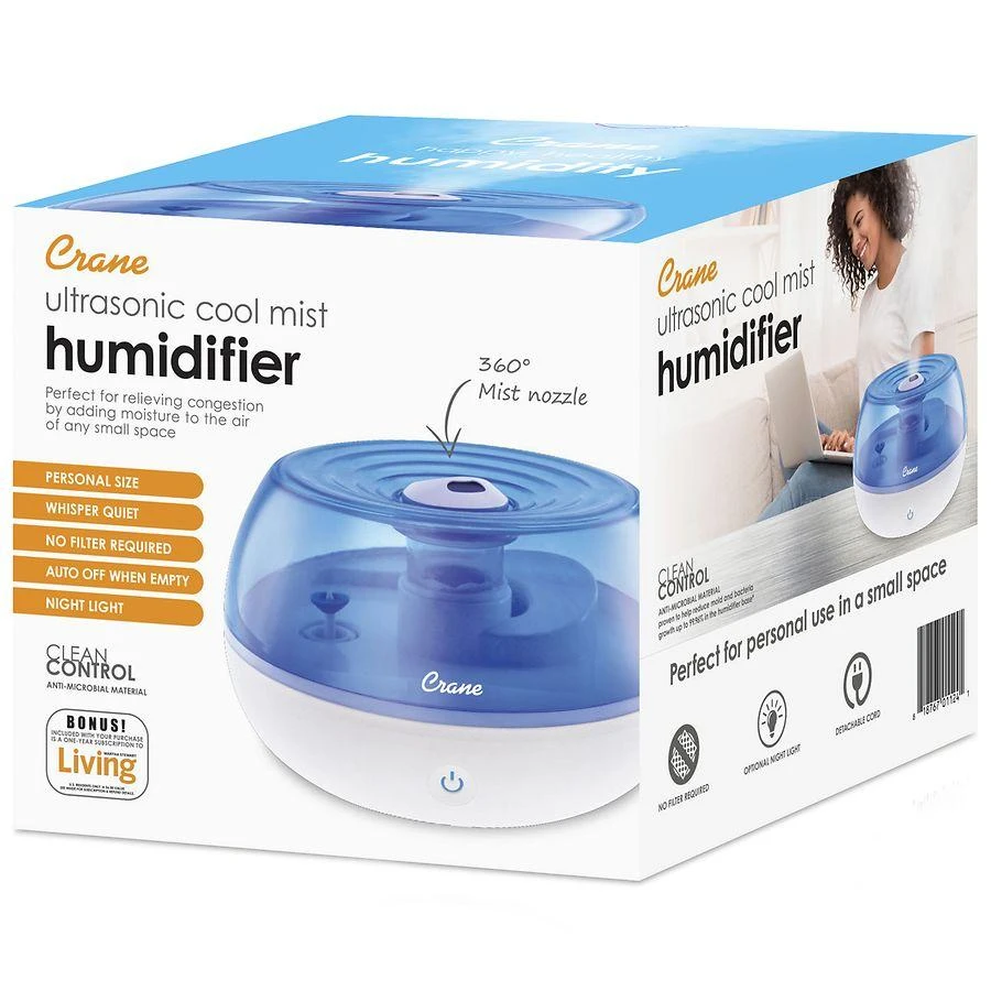 Crane USA Personal Cool Mist Tabletop Humidifier 0.2 Gallons 7