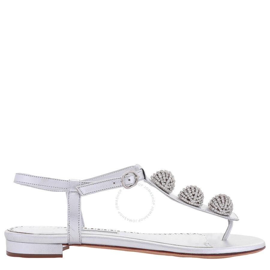 Manolo Blahnik Hobela Nappa Embellished Flat Sandals - Shoes