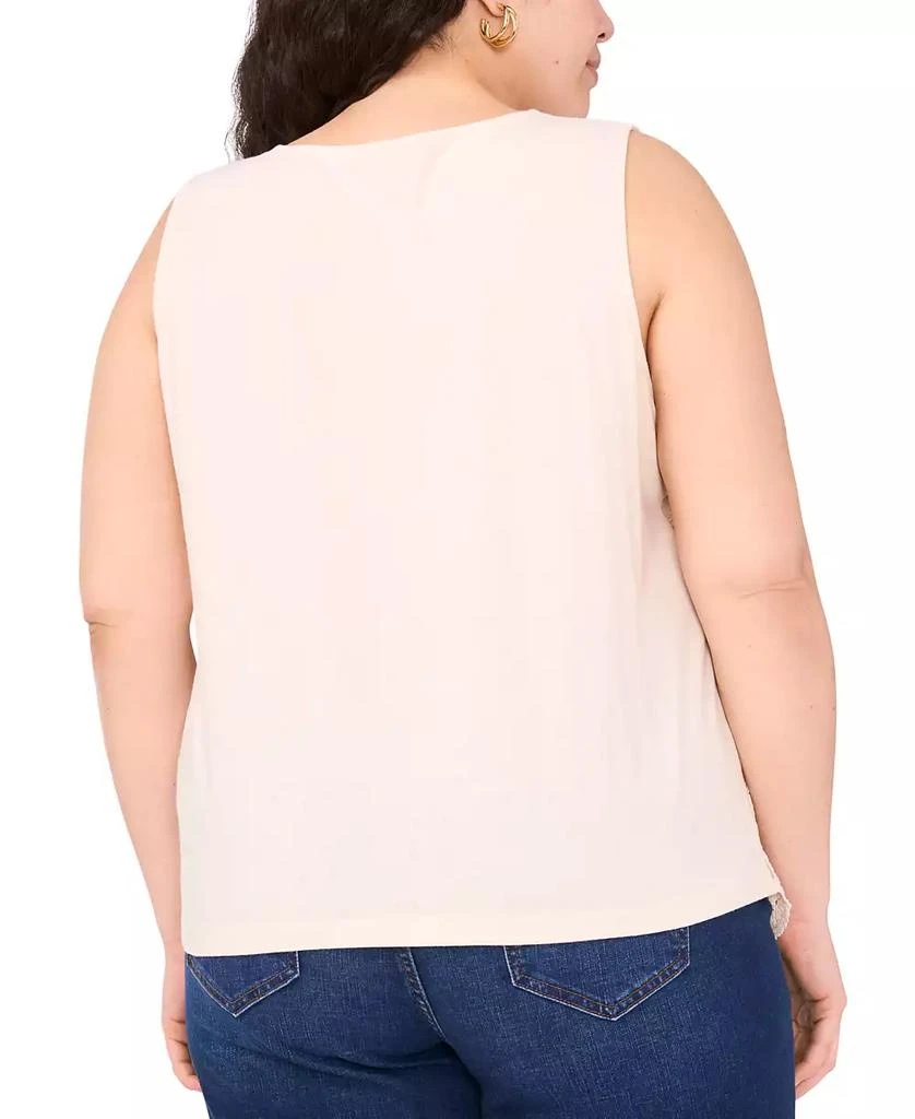 Vince Camuto Plus Size Crochet-Front Scalloped-Hem Tank Top 4