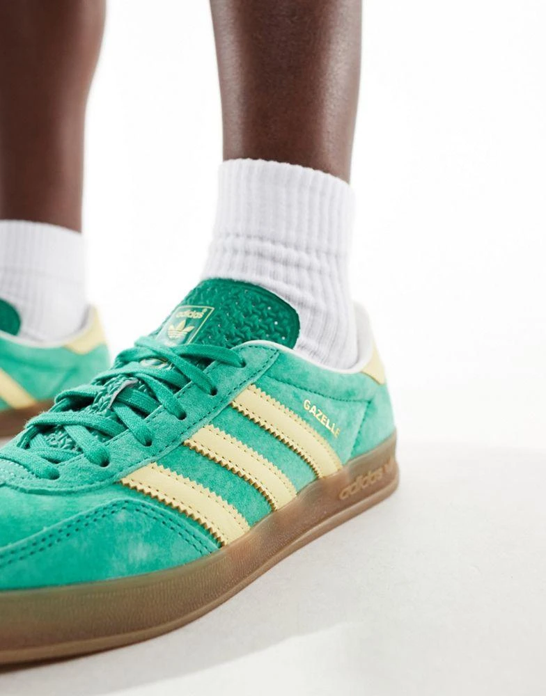 adidas Originals adidas Originals Gazelle Indoor trainers in green and yellow 2