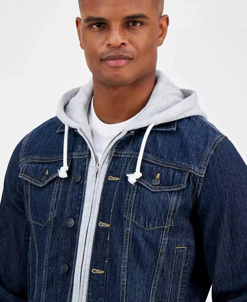 Sun + Stone Men's Reeves Trucker Hooded Denim Jacket, Created for Macy's 3