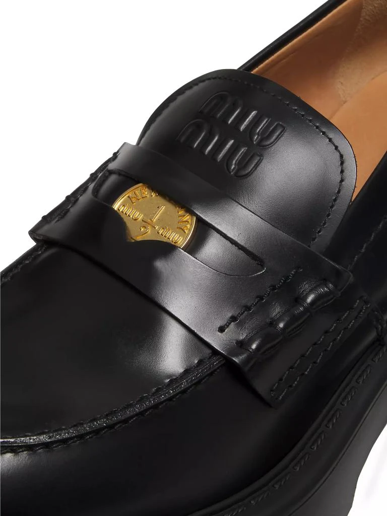 Miu Miu Spazzolato Leather Loafers 5