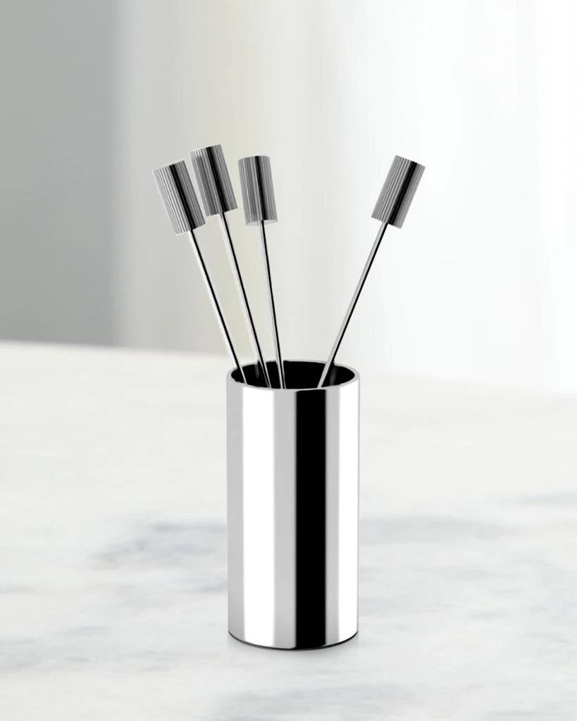 ANNA New York Striations Cocktail Picks in Holder, Set of 4 1