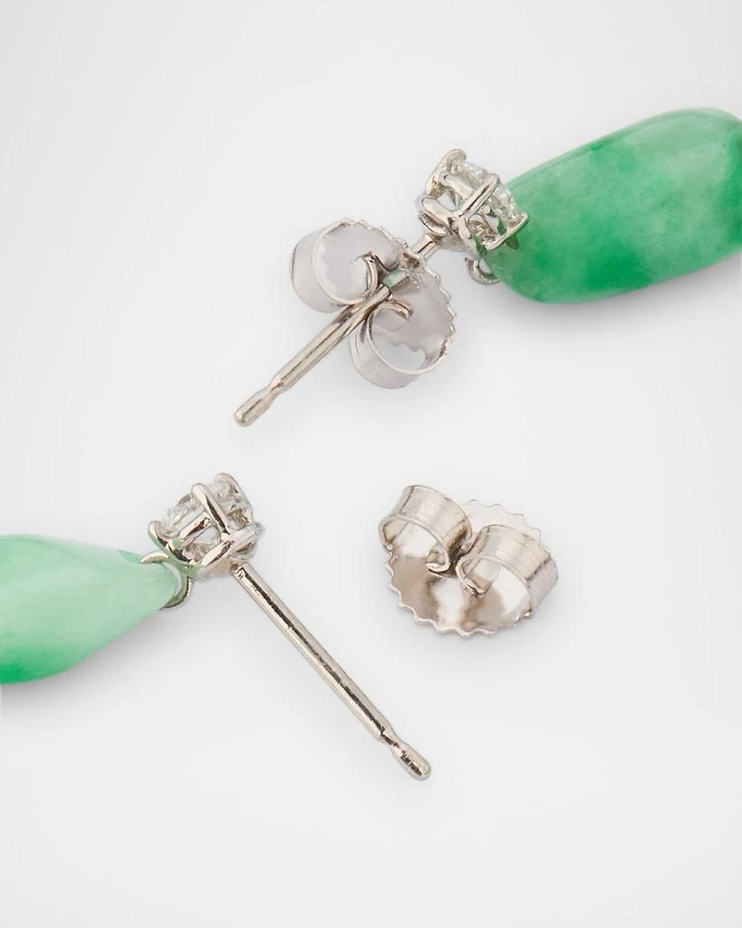 NM Estate Estate Platinum Jadeite and Diamond Earrings 4