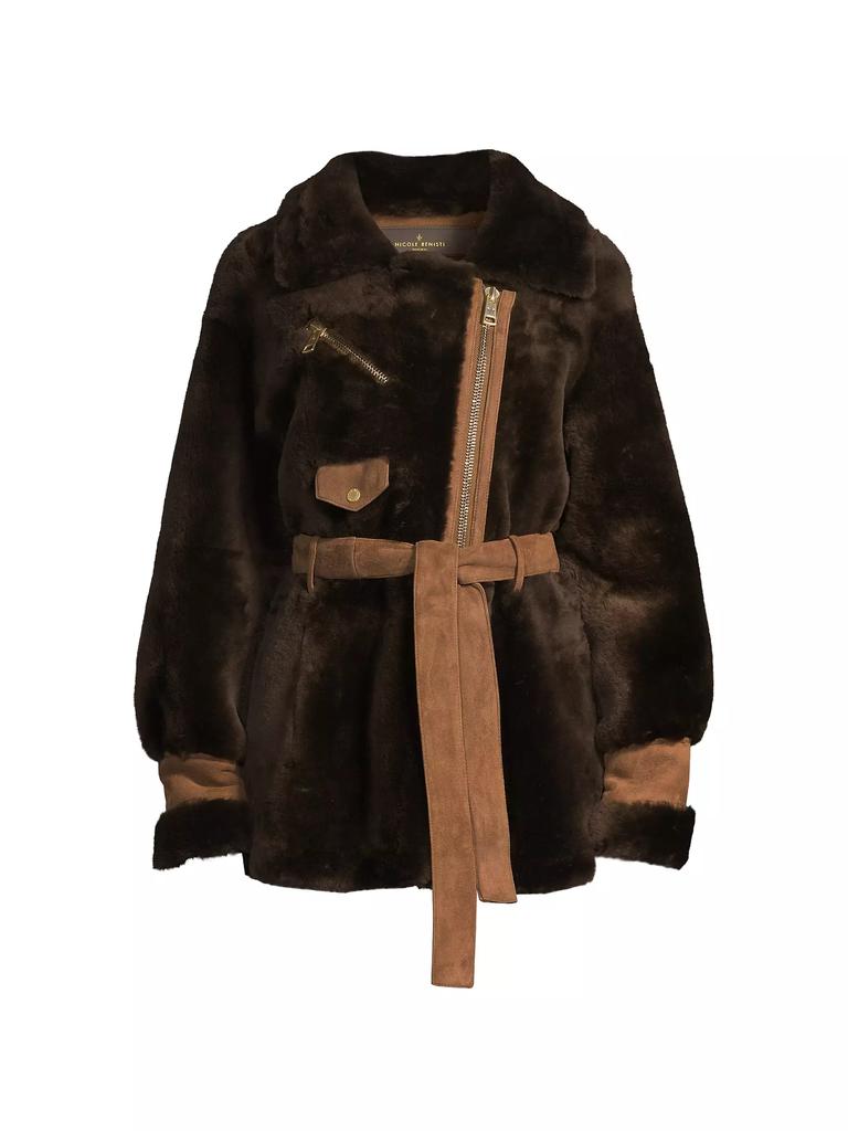 Nicole Benisti Elizabeth Belted Shearling Jacket