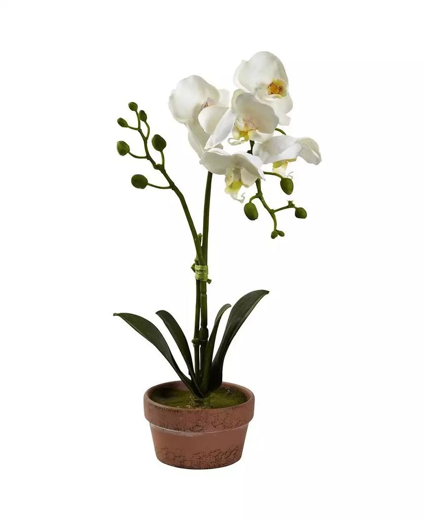 Slickblue Phalaenopsis with Clay Vase - Set of 4 Elegant Artificial Orchids for Home Decor 4
