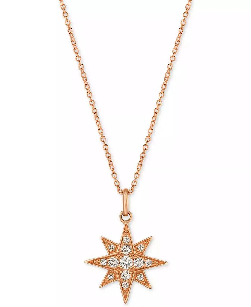 Le Vian Strawberry & Nude™ Diamond Star Pendant Necklace (1/4 ct. t.w.) in 14k Gold or Rose Gold 1
