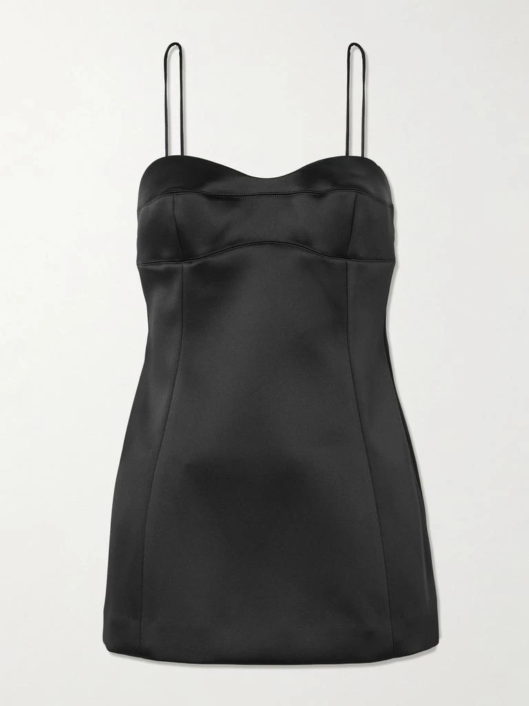 RÓHE Paneled Duchesse-satin Peplum Bustier Top