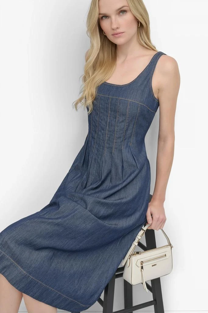 DKNY CORSET SITTED DENIM DRESS 6