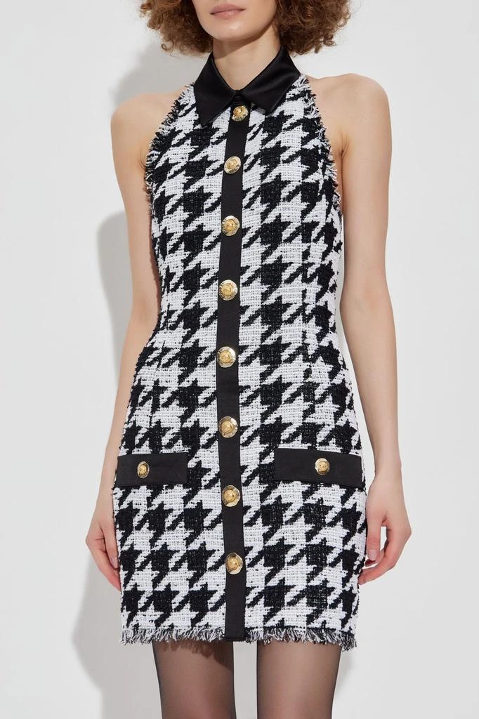 Balmain Balmain Houndstooth Tweed Mini Dress 2