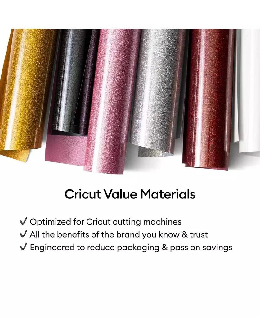 cricut Glitter Iron-On Craft Vinyl Sheets, 10 x 12 in, Multicolor, 6 Count 5