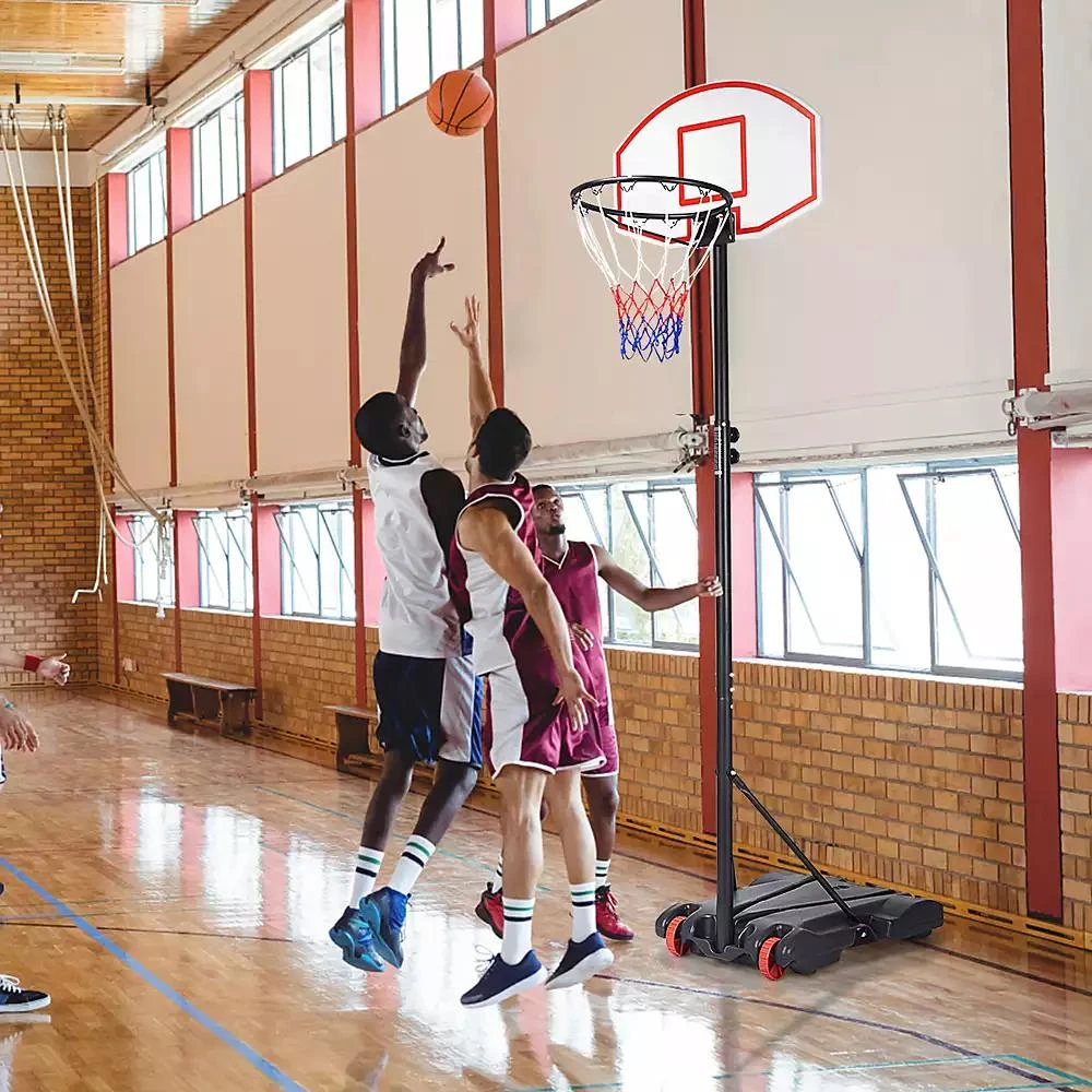 Costway Adjustable Basketball Hoop System Stand Kid Indoor Outdoor Net Goal 7