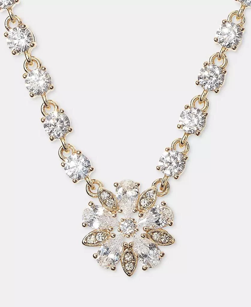 MARCHESA Cubic Zirconia Flower Pendant Necklace, 16" + 3" extender 2