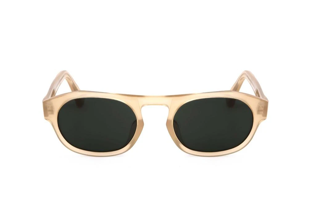 Shop Linda Farrow X Dries Van Noten Oval Frame Sunglasses on  display picture 1