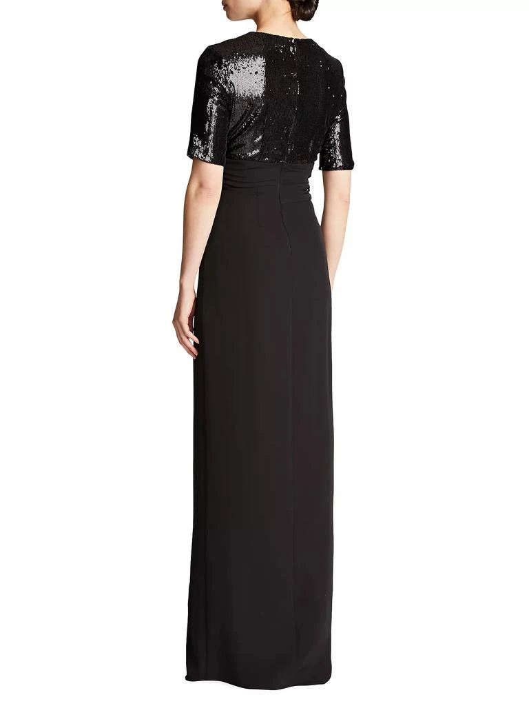 Halston Keagan Short-Sleeve Sequined Gown 4