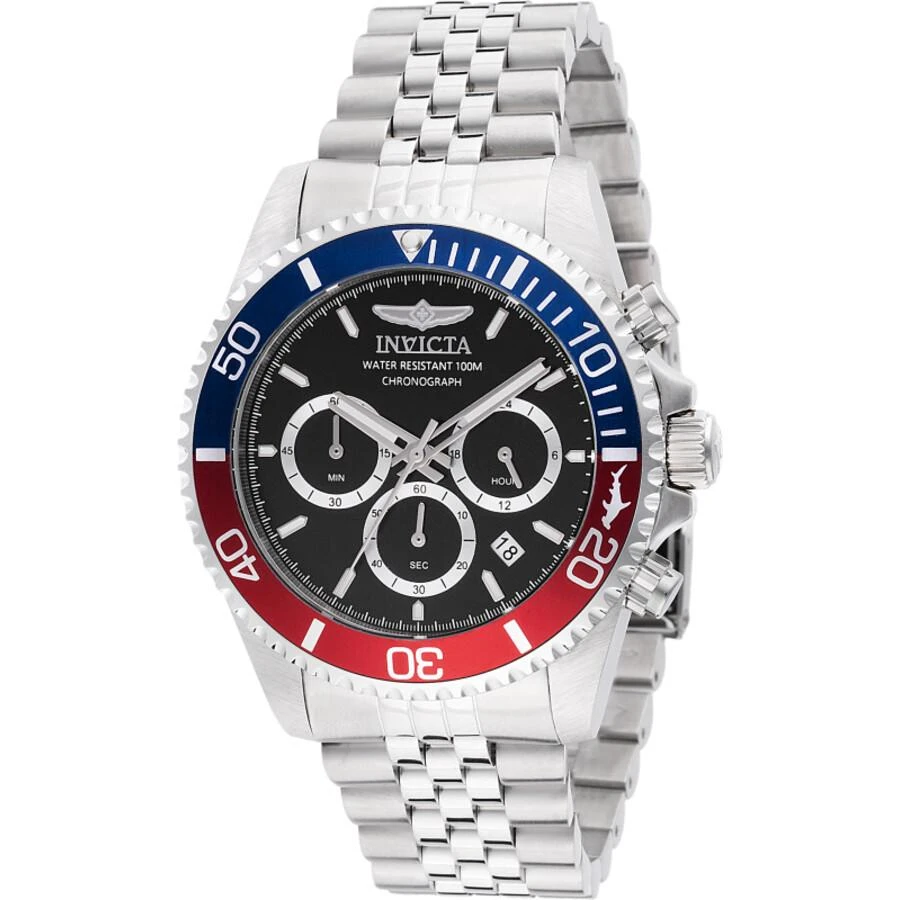 Pro Diver Chronograph Quartz Black Dial Pepsi Bezel Men's Watch