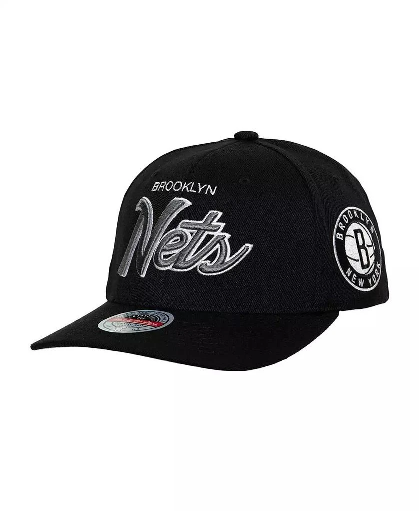 Mitchell & Ness Men's Black Brooklyn Nets MVP Team Script 2.0 Stretch-Snapback Hat 1