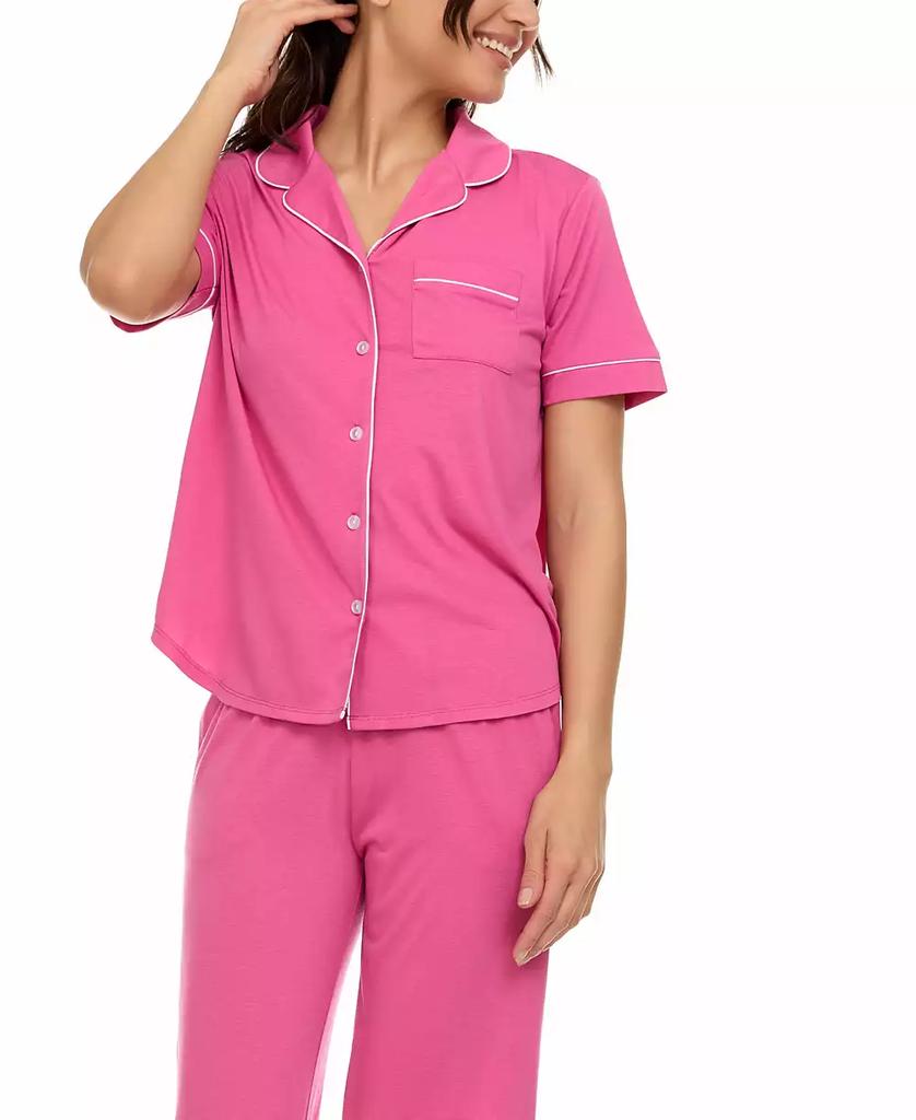 Flora Nikrooz Women's Annie Notch Top and Capri Pajama Set