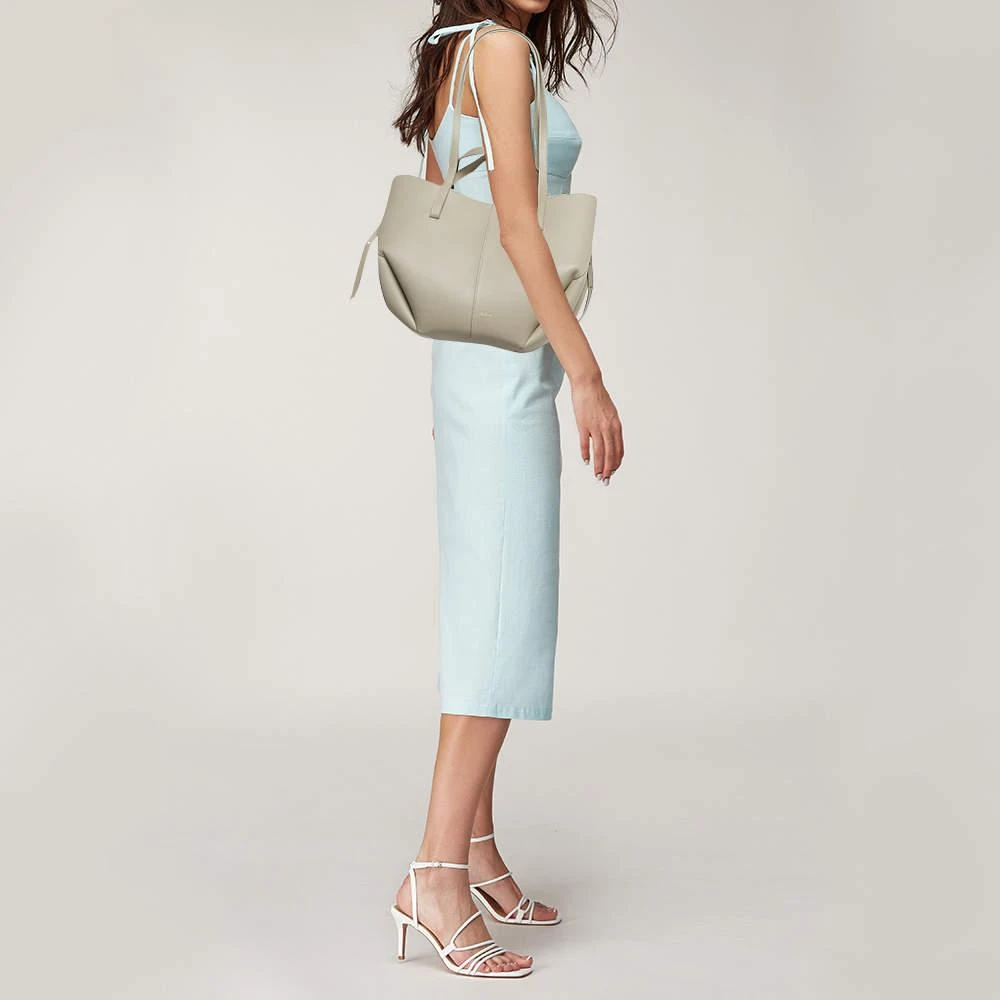 Polène Polène Grey Leather Mini Cyme Tote 2