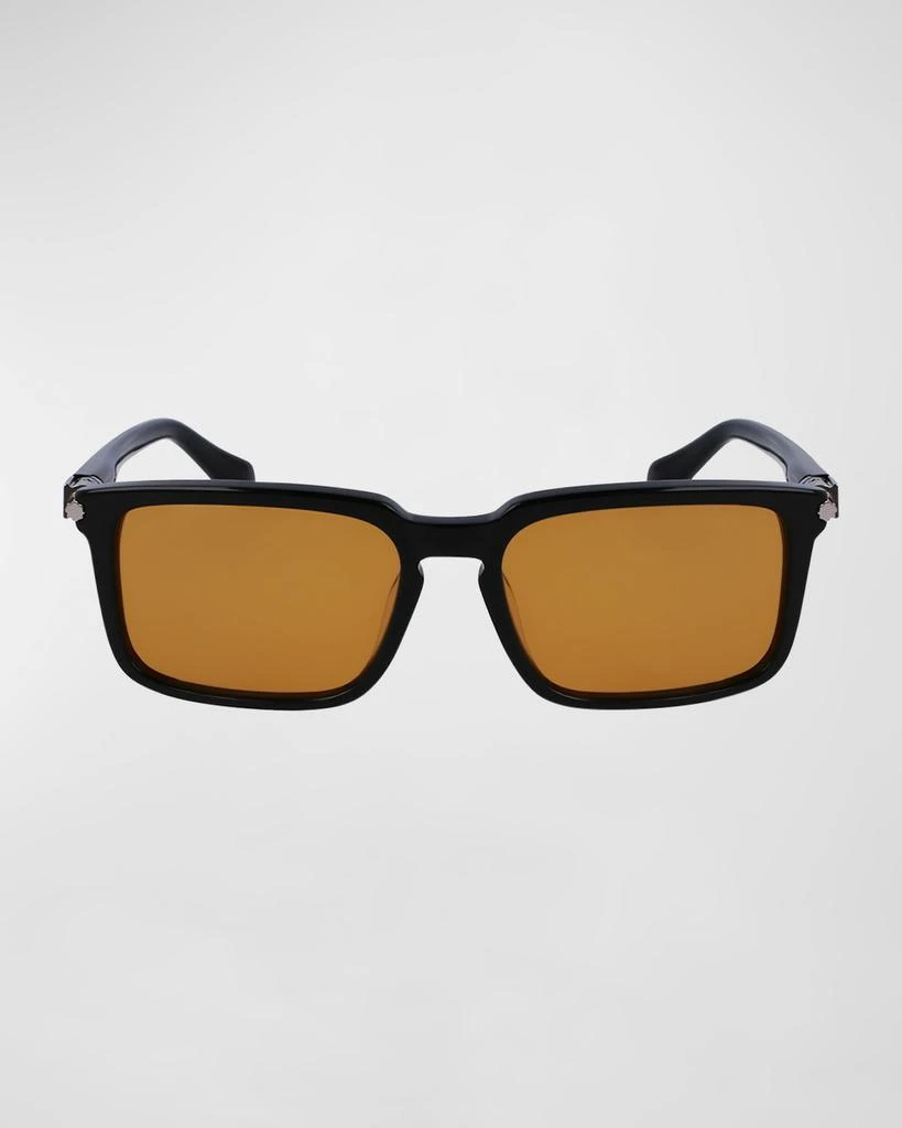 Salvatore Ferragamo Men's Gancini Evolution Acetate Rectangle Sunglasses 3